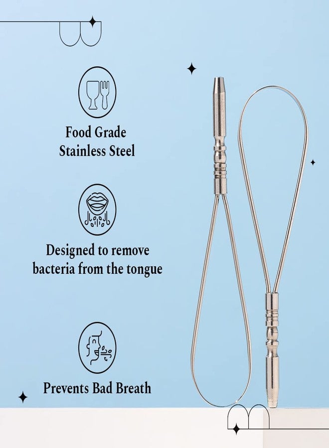 Perfora Copper & Silver Tongue Cleaner Combo for Men & Women | For Fresh Breath & Bacteria Removal | Improved Taste Sense & Oral Hygiene 100% Pure Indian Copper Tongue Scraper To Prevent Bad Breath - Image 2